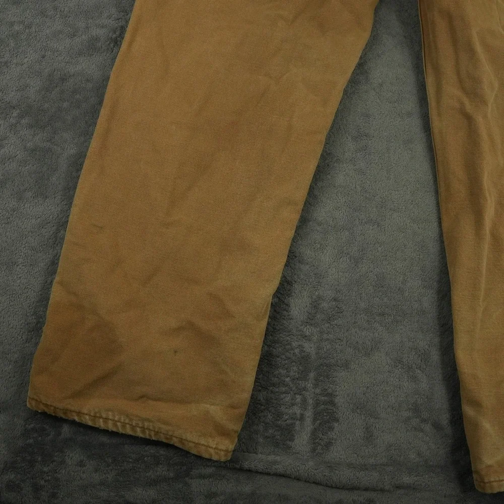 Carhartt B111 Carpenter Pants Men 36x32(34x31) Brown Flannel Lined Duck Canvas